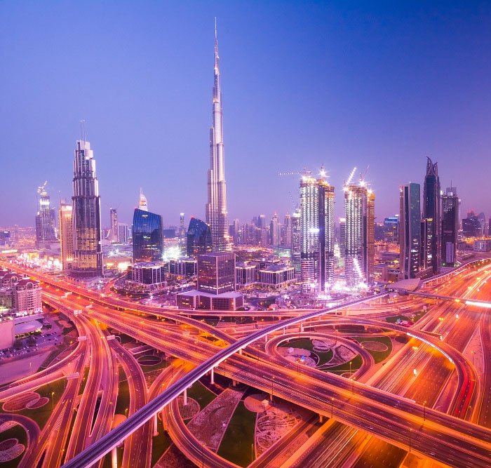 Dubai city view in night